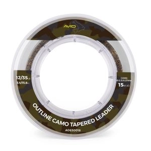 Šokový Vlasec Avid Carp Outline Tapered Leader Camo 3x15m 0,33-0,57mm